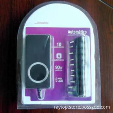 Fashionable Universal Laptop Adaptor 90W Auto, with LED luminous Ring
